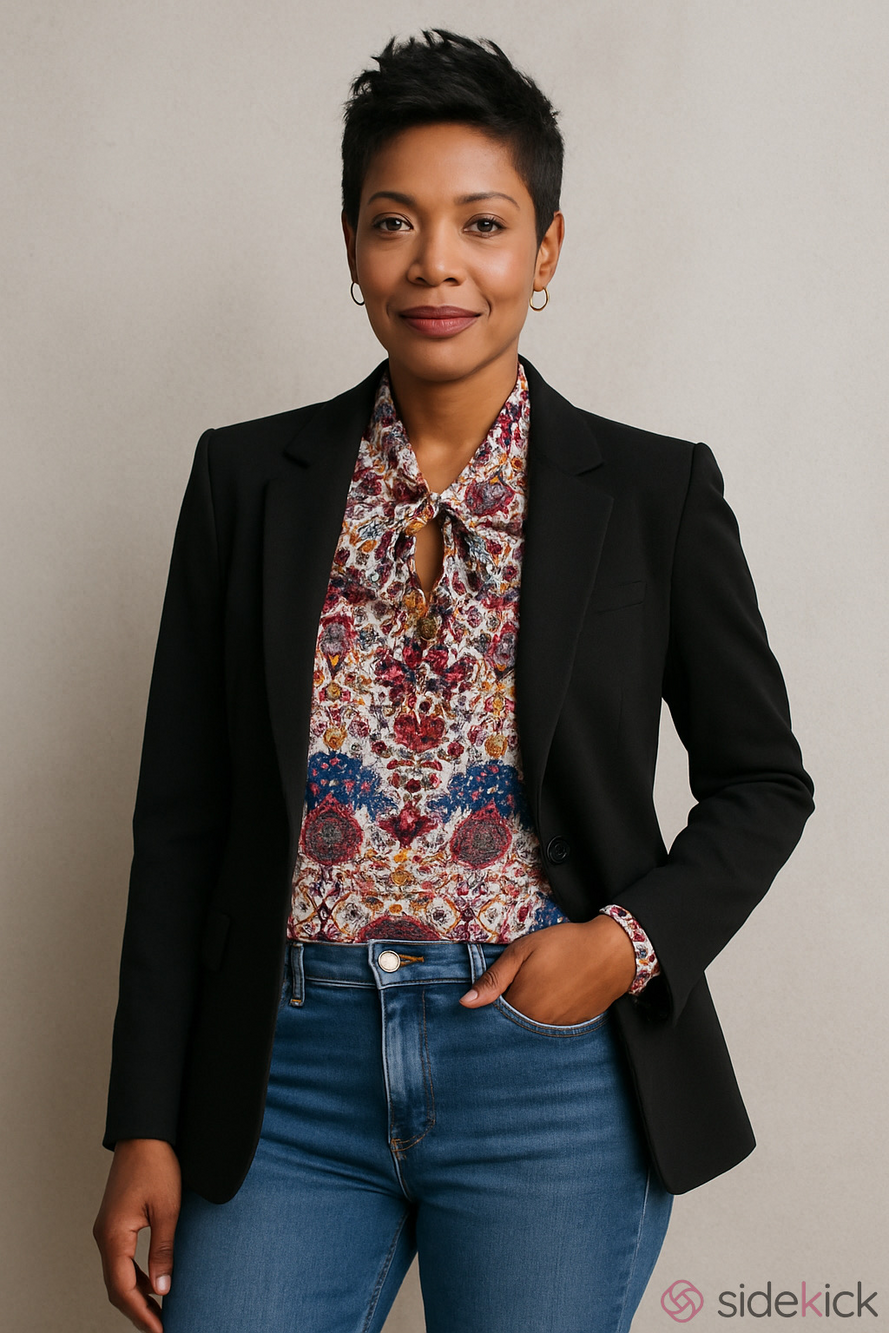Talbots White Blue Multi-Color Floral Blouse Size M (EUC)
